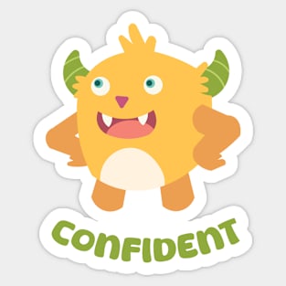 confident yellow monster Sticker